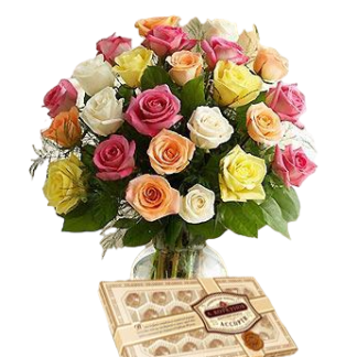 25 colorful roses with chokolates | Flower Delivery Sevastopol