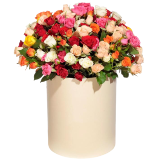 Mixed roses in a hatbox | Flower Delivery Sevastopol